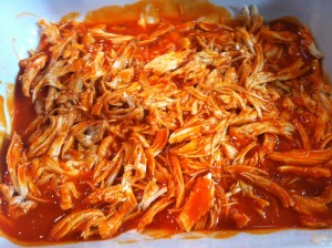 Buffalo chicken layer of buffalo chicken dip